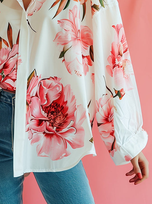 Printed Loose Long-sleeved Shirt