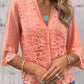 Lace Trim V-neck Cardigan Blouse