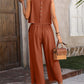 Sleeveless Vest and Wide-leg Pants Casual Two-piece Suit