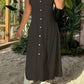 Pure Cotton Suspenders Everyday Versatile Midi Dress