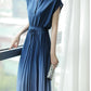 Pleated Gradient Tie Elastic Waist Dress