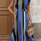 Striped Flying Sleeves Print Dress