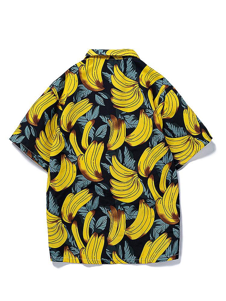 Shirt with Banana Print and Swim Shorts with Banana Print