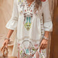 Hollow-out Lace Patchwork Ethnic Printed Dress