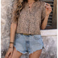 Women's V-neck Commuting Simple Leopard Print Shirt 21755578YM