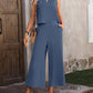 Sleeveless Vest and Wide-leg Pants Casual Two-piece Suit