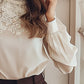 Elegant Lace Panel Long Sleeve Shirt