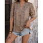 Women's V-neck Commuting Simple Leopard Print Shirt 21755578YM