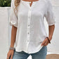 Stylish Solid Color Short Sleeve Button Up White Shirt