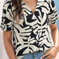 Pullover V-neck Printed Short-sleeved Shirt 85278891