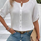 Stylish Solid Color Short Sleeve Button Up White Shirt