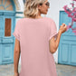 V-neck Lace Satin Short-sleeved Shirt 32097841