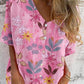 Casual V-neck Printed Short-sleeved Shirt