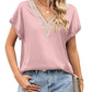 V-neck Lace Satin Short-sleeved Shirt 32097841