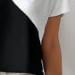 V-neck Tie Colorblock Short-sleeved Top