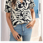 Pullover V-neck Printed Short-sleeved Shirt 85278891