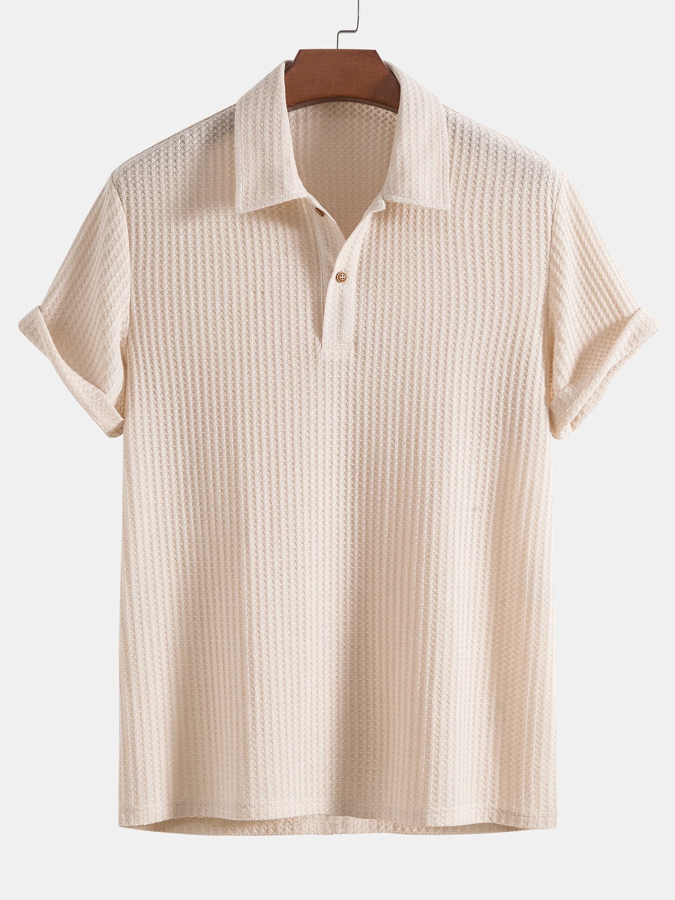 Sam | Knitted Waffle Polo Shirt