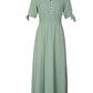 Elegant V-neck Solid Color Commuting Waist Long Dress 57985733