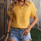 Women's Loose Pocket Casual Wrinkled Short Sleeve Shirt