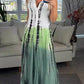 Fashion V-neck Tie-dye Print Maxi Dress