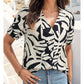 Pullover V-neck Printed Short-sleeved Shirt 85278891