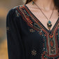 Embroidered V-neck Everyday Top