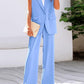 Sleeveless Blazer Straight Trousers Set