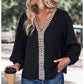 Women's V-neck Loose Patchwork Shirt 73039607YM