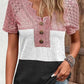 Lace Panel V-neck Short-sleeved T-shirt