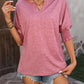 Loose V-neck and Dolman Sleeve T-shirt 51367206