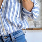 Cotton and Linen Casual Striped Long Sleeve Shirt