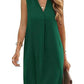 Sleeveless V-neck Loose Solid Color Short Dress