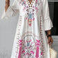 Hollow-out Lace Patchwork Ethnic Printed Dress