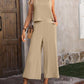 Sleeveless Vest and Wide-leg Pants Casual Two-piece Suit