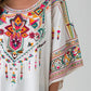 Embroidered Crew Neck Everyday Mid-length Sleeve Top