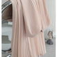 Gentle Pink Pleated Skirt High Waist Vest Dress