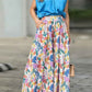 Simple Commuting High Waist Printed Wide Leg Pants Suit