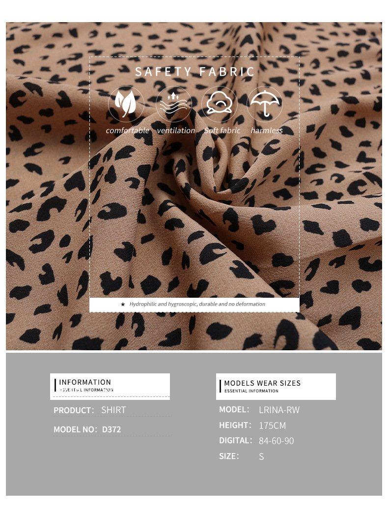 Women's V-neck Commuting Simple Leopard Print Shirt 21755578YM