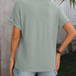 V-neck Button-down Solid Color Short-sleeved T-shirt 01225824