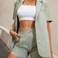 Temperament Solid Color Suit with High Waist Shorts and Suit