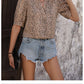 Women's V-neck Commuting Simple Leopard Print Shirt 21755578YM