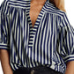 V-neck Striped Stitching Everyday Versatile Top