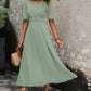 Elegant V-neck Solid Color Commuting Waist Long Dress 57985733