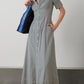 Cotton Cardigan Waist Pocket Maxi Dress