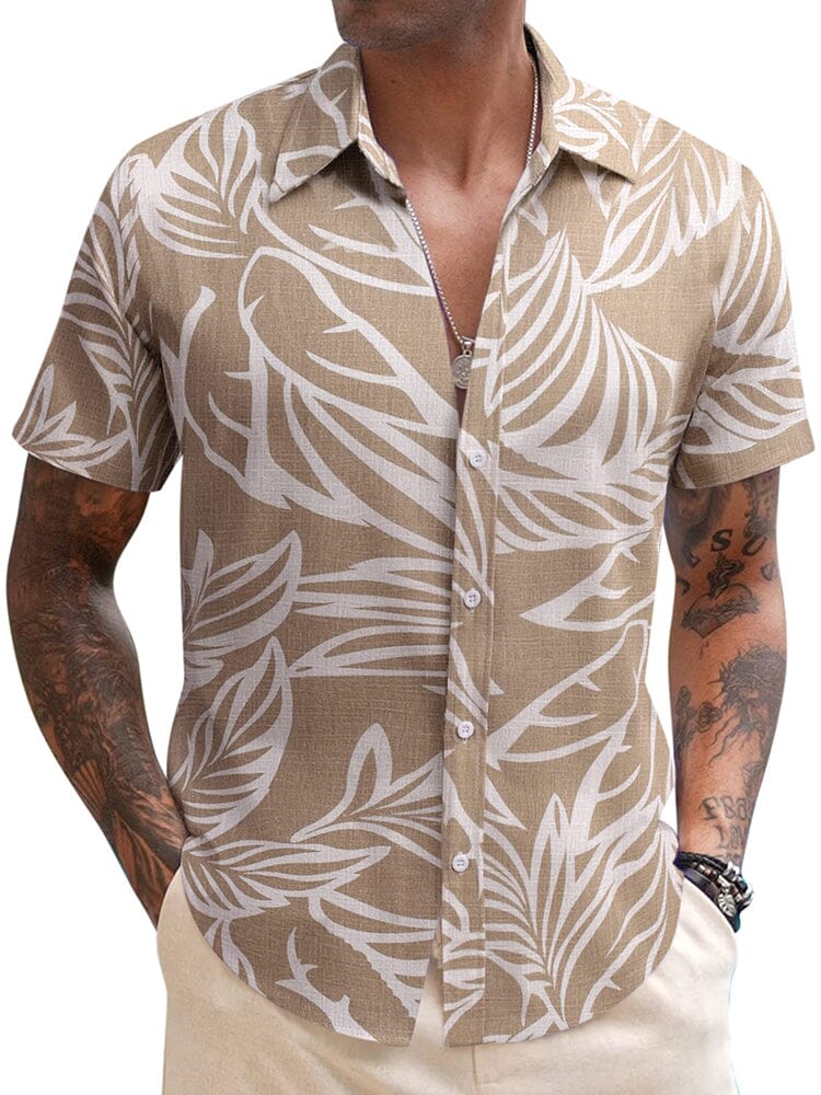 Casual Linen Blend Printed Shirt (US Only)