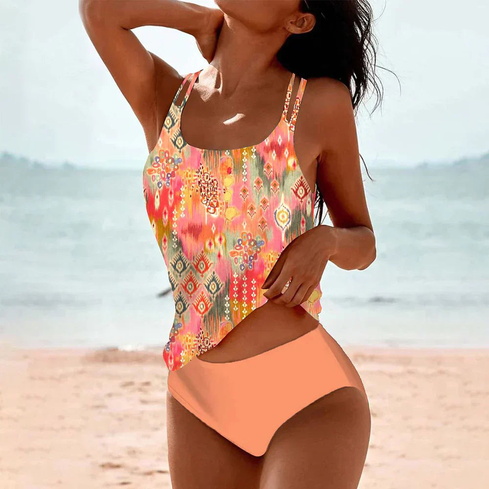 Amina | Beach Set With Colourful Print