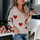 Heart Pattern Knit Sweater