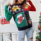 Contrast Color Christmas Sweater