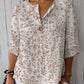 V-neck Printed Button Long Sleeve Shirt