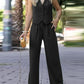 Stylish Vest Draped Back and Wide-leg Trousers Set